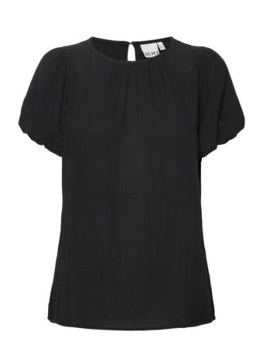 Ihmarrakech So Ss7 Tops Blouses Short-sleeved Black ICHI