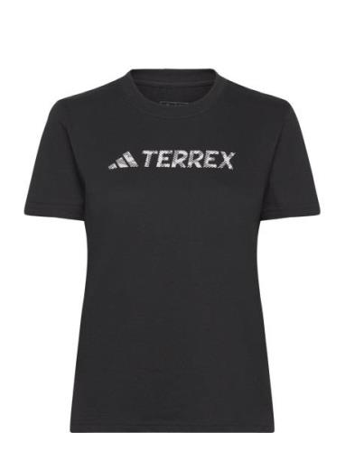 W Logo Tee Sport T-shirts & Tops Short-sleeved Black Adidas Terrex