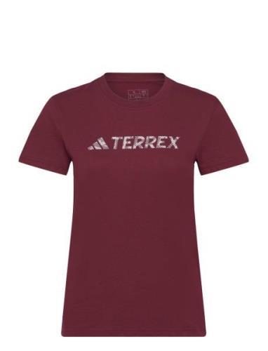 W Logo Tee Sport T-shirts & Tops Short-sleeved Burgundy Adidas Terrex