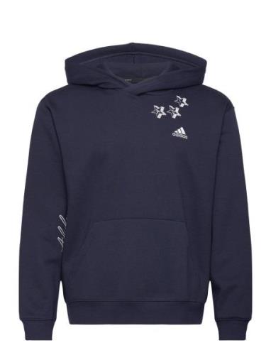 Scribble Fleece Hoodie Sport Sweatshirts & Hoodies Hoodies Navy Adidas...