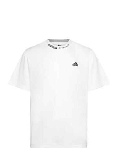 Bl Mesh T Q3 Sport T-Kortærmet Skjorte White Adidas Sportswear