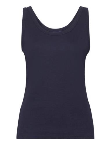 Slim Ribbed Tank Top Tops T-shirts & Tops Sleeveless Blue GANT
