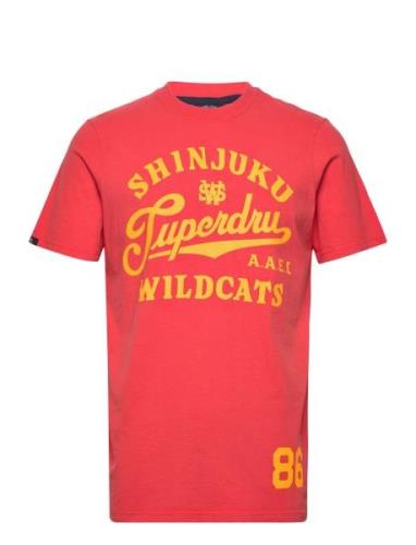 Vintage Home Run Tee Tops T-Kortærmet Skjorte Red Superdry