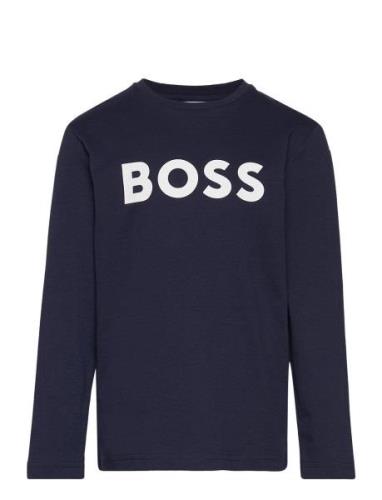 Long Sleeve T-Shirt Tops T-shirts Long-sleeved T-Skjorte Navy BOSS