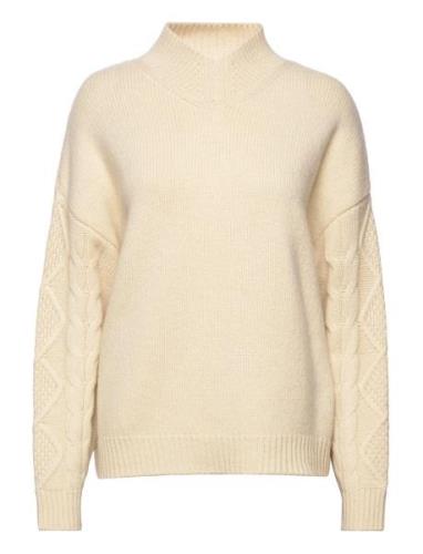 2Nd Linden - Chunky Lambswool Tops Knitwear Turtleneck Beige 2NDDAY