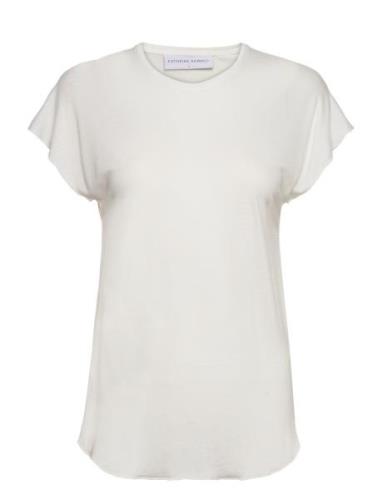 Tencel Tee-Shirt Tops T-shirts & Tops Short-sleeved White Cathrine Ham...