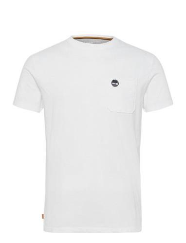 Dunstan River Chest Pocket Short Sleeve Tee White Tops T-Kortærmet Skj...