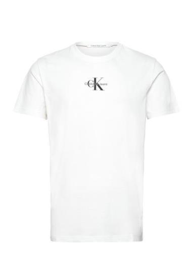 Monologo Regular Tee Tops T-Kortærmet Skjorte White Calvin Klein Jeans
