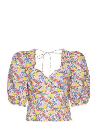 Denia Tops Blouses Short-sleeved Multi/patterned Custommade