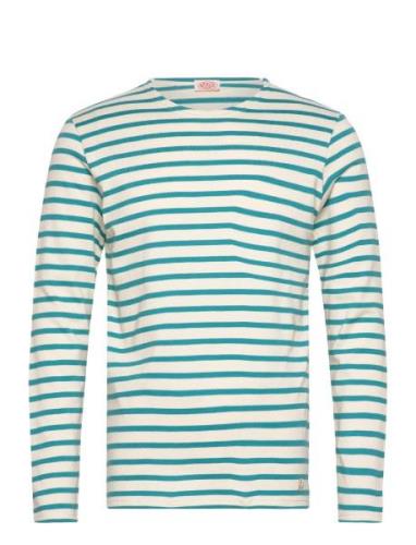 Striped Breton Shirt Héritage Tops T-Langærmet Skjorte Green Armor Lux