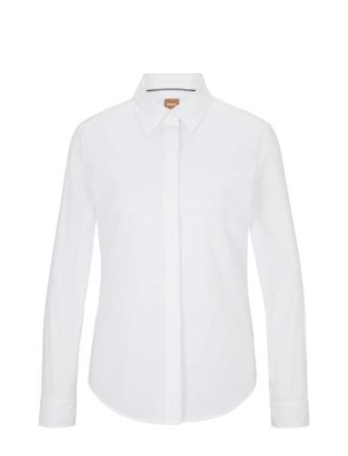 Beamara Tops Shirts Long-sleeved White BOSS