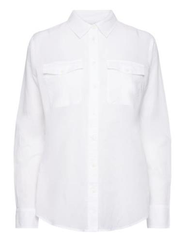 Cotton Voile Shirt Tops Shirts Long-sleeved White Lauren Ralph Lauren