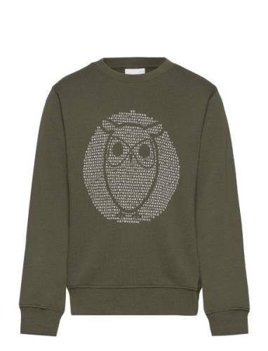 Sweat With Big Owl Print - Gots/Veg Tops Sweatshirts & Hoodies Sweatsh...