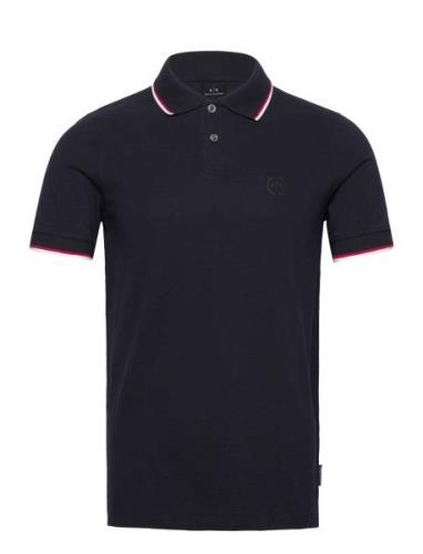 Polo Shirt Tops Polos Short-sleeved Navy Armani Exchange