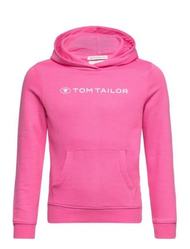 Printed Sweatshirt Tops Sweatshirts & Hoodies Hoodies Pink Tom Tailor