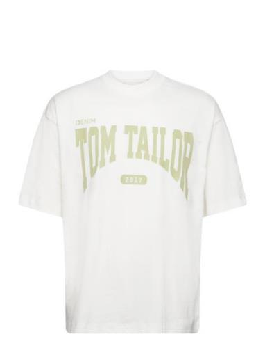 Over D Pr Tops T-Kortærmet Skjorte White Tom Tailor