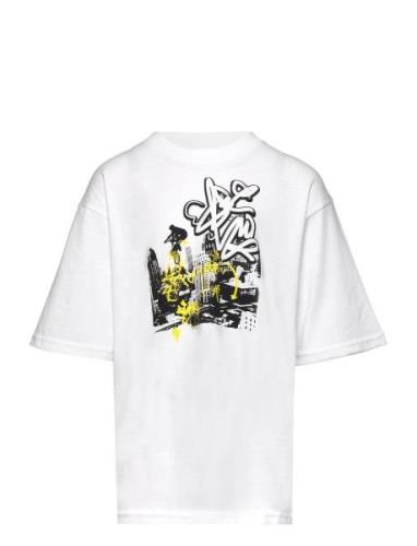 T Shirt Frontprint Street Tops T-Kortærmet Skjorte White Lindex