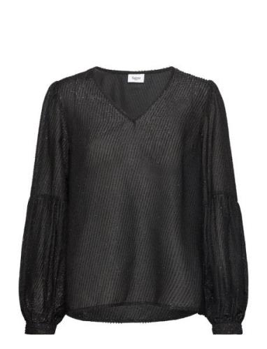 Brisz Blouse Tops Blouses Long-sleeved Black Saint Tropez