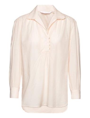 Over D Shirt Blouse Tops Blouses Long-sleeved Pink Mango