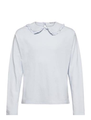 Babydoll Collar Cotton T-Shirt Tops T-shirts Long-sleeved T-Skjorte Bl...
