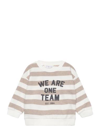 Striped Cotton-Blend Sweatshirt Tops T-shirts Long-sleeved T-Skjorte M...