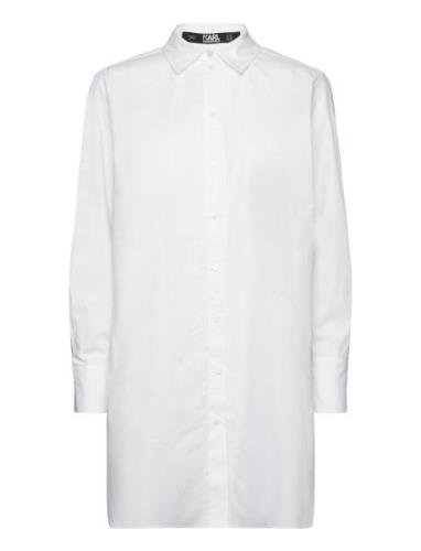 Signature Tunic Shirt Tops Shirts Long-sleeved White Karl Lagerfeld