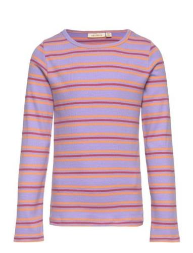 Sgbella Yd Stripe L_S Tee Hl Tops T-shirts Long-sleeved T-Skjorte Purp...