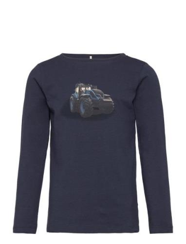 T-Shirt Ls 2-In-1 Tops T-shirts Long-sleeved T-Skjorte Navy Minymo