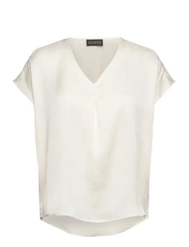 Slioana Marija Top Tops Blouses Short-sleeved White Soaked In Luxury