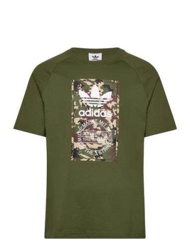 Camo Tongue Tee Sport T-Kortærmet Skjorte Green Adidas Originals