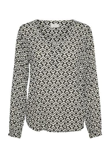 Kaamber Blouse Ls Printed Tops Blouses Long-sleeved Black Kaffe