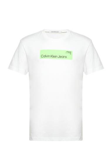 Hyper Real Box Logo Tee Tops T-Kortærmet Skjorte White Calvin Klein Je...