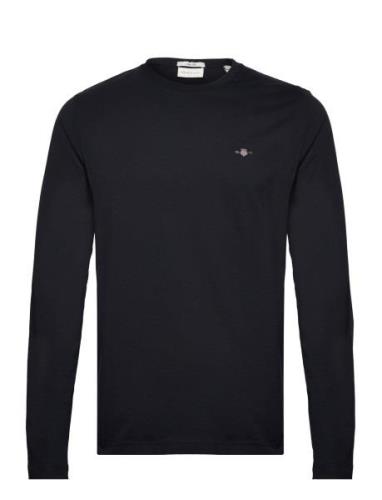 Slim Shield Ls T-Shirt Tops T-Langærmet Skjorte Black GANT