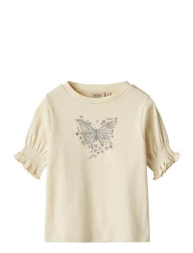 T-Shirt S/S Norma Tops T-Kortærmet Skjorte Yellow Wheat