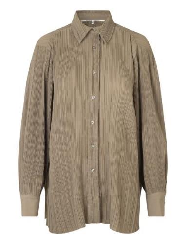 Tracy Shirt Tops Shirts Long-sleeved Beige Second Female