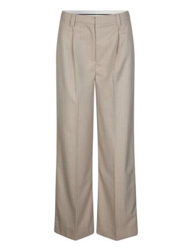 Pinnia Trousers Bottoms Trousers Wide Leg Beige Second Female