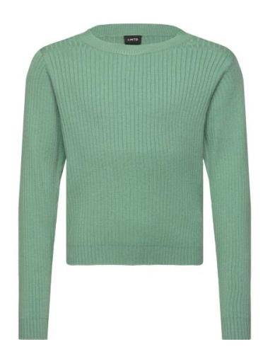 Nlffulla Ls Short Knit Tops T-shirts Long-sleeved T-Skjorte Green LMTD