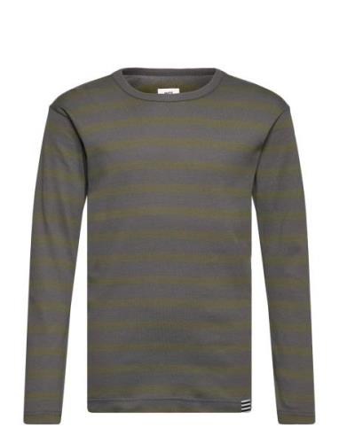 Trio Rib Tobino Tee Ls Tops T-shirts Long-sleeved T-Skjorte Grey Mads ...
