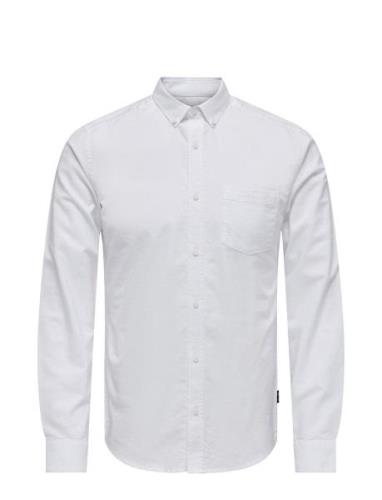 Onsremy Ls Reg Wash Oxford Shirt Tops Shirts Casual White ONLY & SONS
