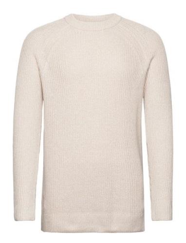 Anf Mens Sweaters Tops Knitwear Round Necks Cream Abercrombie & Fitch