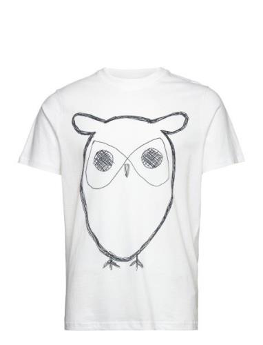Alder Big Owl Tee - Gots/Vegan Tops T-Kortærmet Skjorte White Knowledg...