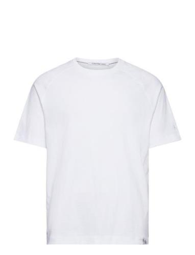 Woven Tab Tee Tops T-Kortærmet Skjorte White Calvin Klein Jeans