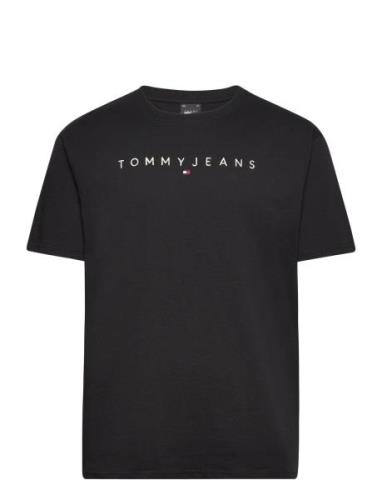 Tjm Reg Linear Logo Tee Ext Tops T-Kortærmet Skjorte Black Tommy Jeans