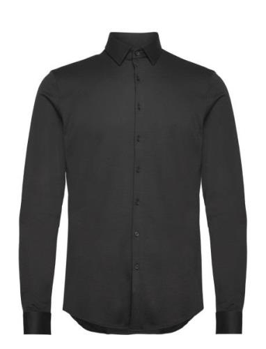 Smooth Cotton Slim Shirt Tops Shirts Business Black Calvin Klein