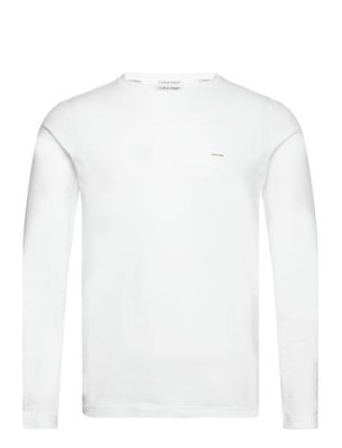 Stretch Slim Fit Ls T-Shirt Tops T-Langærmet Skjorte White Calvin Klei...