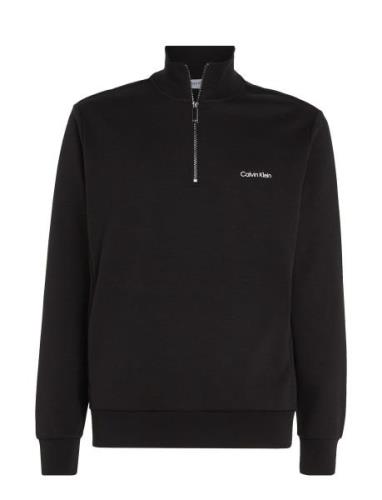 Micro Logo Repreve Q-Zip Tops Sweatshirts & Hoodies Sweatshirts Black ...