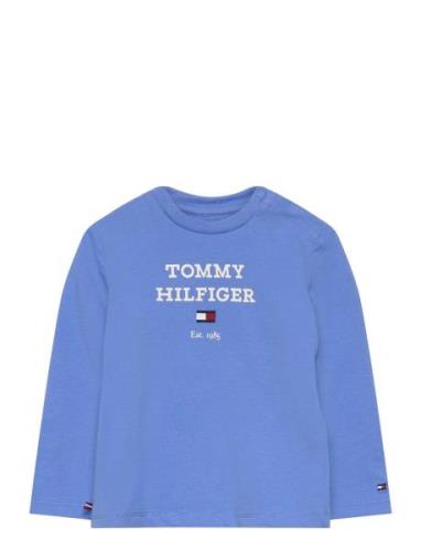 Baby Th Logo Tee L/S Tops T-shirts Long-sleeved T-Skjorte Blue Tommy H...