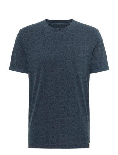 Style Alex C Aop Tops T-Kortærmet Skjorte Blue MUSTANG