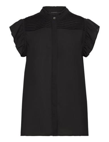 Camillabbnicole Shirt Tops Blouses Short-sleeved Black Bruuns Bazaar
