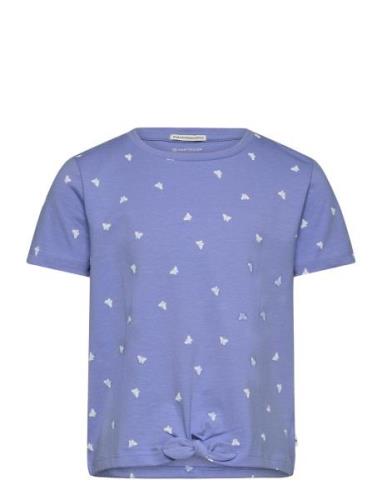 Cropped All Over Print T-Shirt Tops T-Kortærmet Skjorte Blue Tom Tailo...